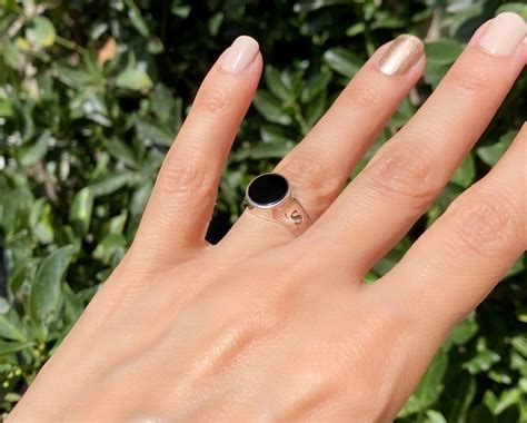 black onyx pinky ring|ladies onyx and diamond ring.